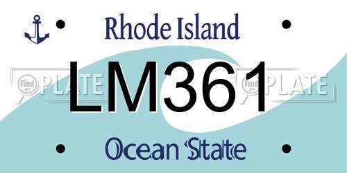 LM361 Rhode Island License Plate
