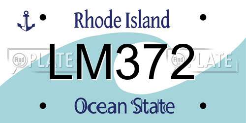 LM372 Rhode Island License Plate