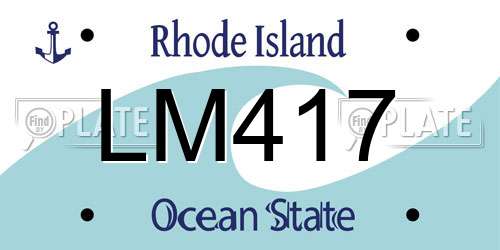 LM417 Rhode Island License Plate
