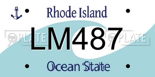 LM487 Rhode Island License Plate