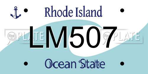 LM507 Rhode Island License Plate