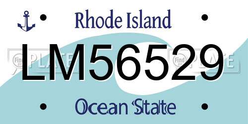 LM56529 Rhode Island License Plate