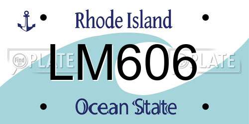 LM606 Rhode Island License Plate