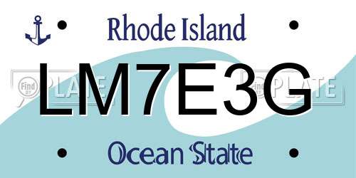 LM7E3G Rhode Island License Plate