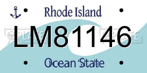 LM81146 Rhode Island License Plate