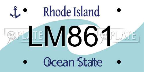 LM861 Rhode Island License Plate