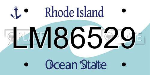 LM86529 Rhode Island License Plate