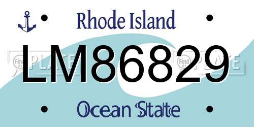 LM86829 Rhode Island License Plate