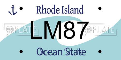 LM87 Rhode Island License Plate
