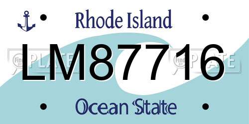 LM87716 Rhode Island License Plate