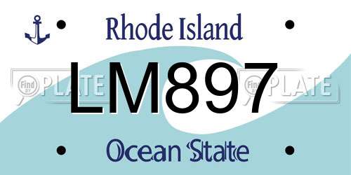 LM897 Rhode Island License Plate