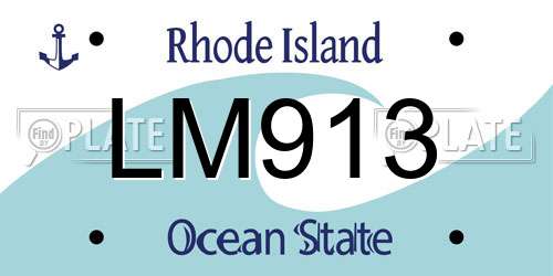 LM913 Rhode Island License Plate