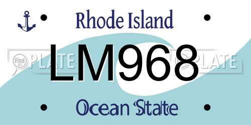 LM968 Rhode Island License Plate