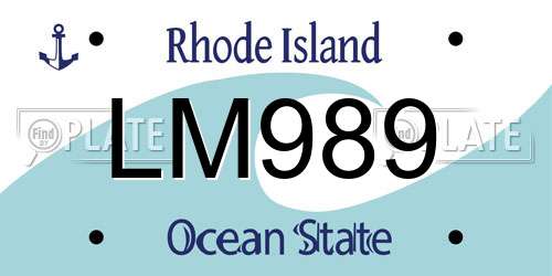 LM989 Rhode Island License Plate