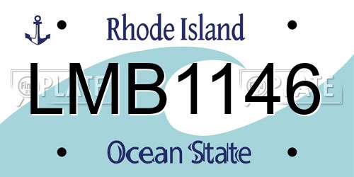 LMB1146 Rhode Island License Plate