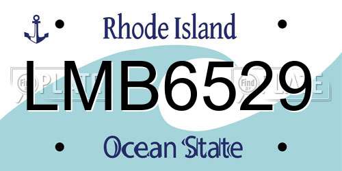 LMB6529 Rhode Island License Plate