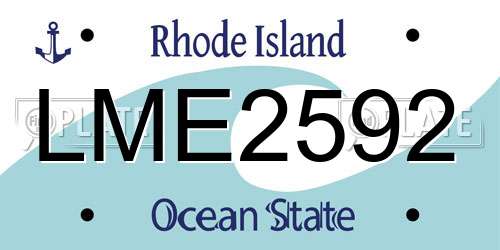 LME2592 Rhode Island License Plate