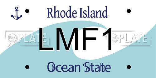 LMF1 Rhode Island License Plate