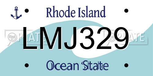 LMJ329 Rhode Island License Plate