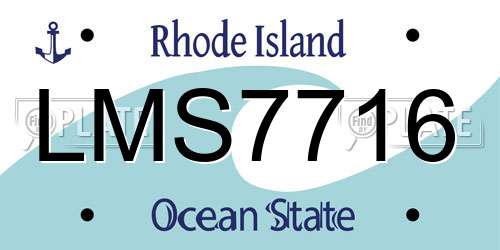 LMS7716 Rhode Island License Plate