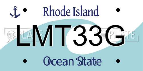LMT33G Rhode Island License Plate