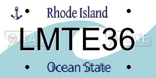 LMTE36 Rhode Island License Plate
