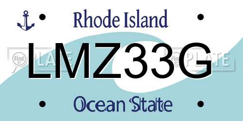 LMZ33G Rhode Island License Plate