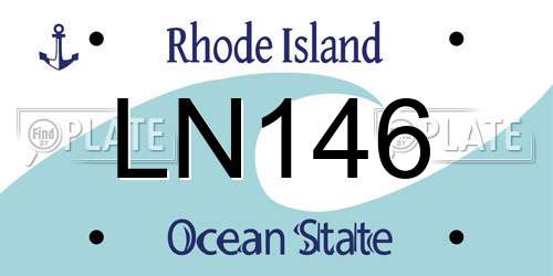 LN146 Rhode Island License Plate