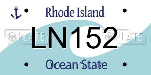 LN152 Rhode Island License Plate