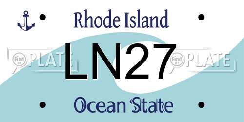 LN27 Rhode Island License Plate