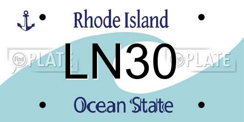 LN30 Rhode Island License Plate