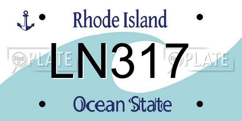 LN317 Rhode Island License Plate