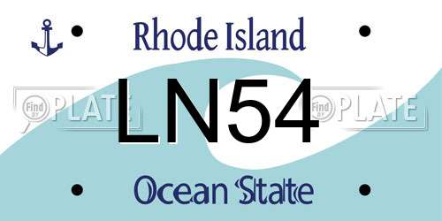 LN54 Rhode Island License Plate