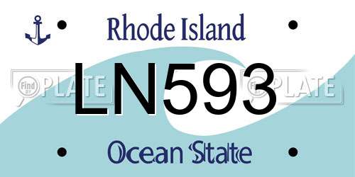 LN593 Rhode Island License Plate