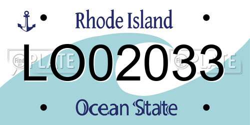 LO02033 Rhode Island License Plate