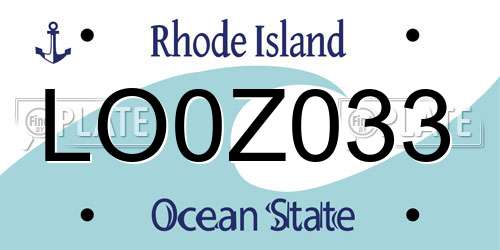 LO0Z033 Rhode Island License Plate
