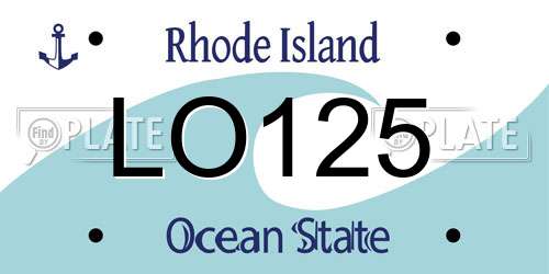 LO125 Rhode Island License Plate