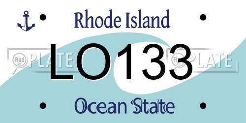 LO133 Rhode Island License Plate