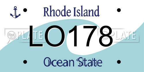 LO178 Rhode Island License Plate