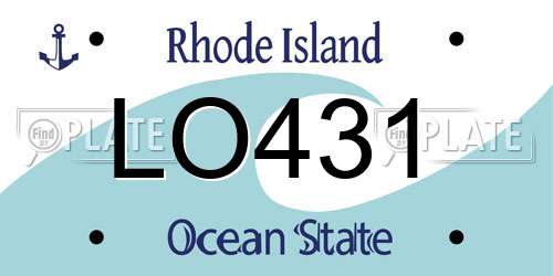 LO431 Rhode Island License Plate