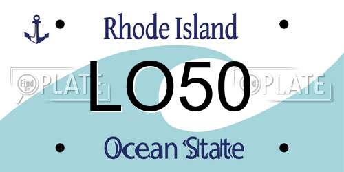 LO50 Rhode Island License Plate
