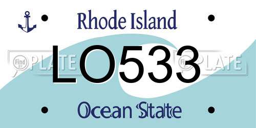 LO533 Rhode Island License Plate