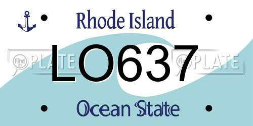LO637 Rhode Island License Plate