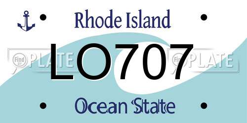 LO707 Rhode Island License Plate
