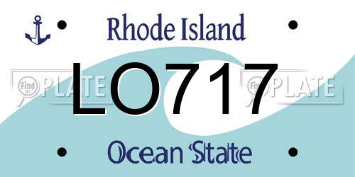 LO717 Rhode Island License Plate