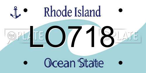 LO718 Rhode Island License Plate