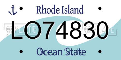 LO74830 Rhode Island License Plate