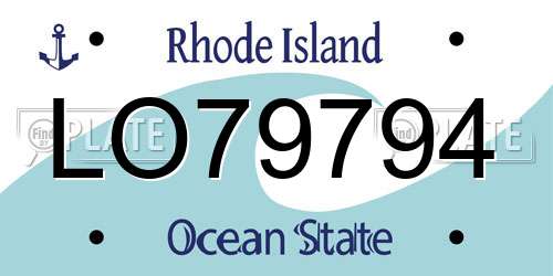 LO79794 Rhode Island License Plate