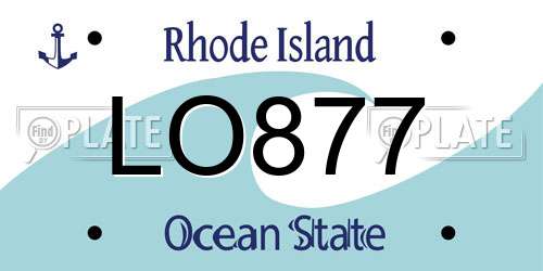 LO877 Rhode Island License Plate