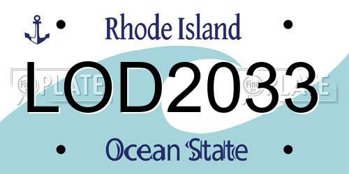 LOD2033 Rhode Island License Plate